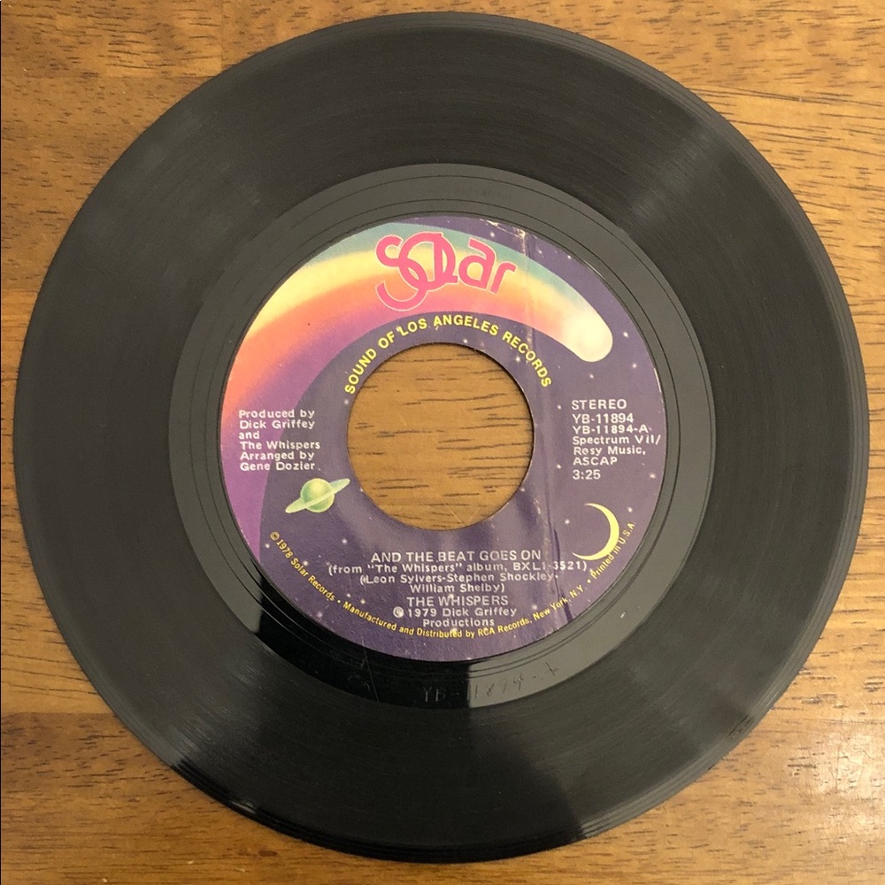 The Whispers Vinyl 45 Record And The Beat Goes On